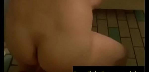  Very hot 20year old girl with pierced tits sucks dick than she gets fucked hard and received cumshot